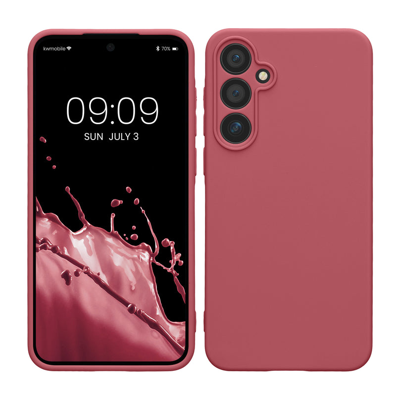 kwmobile Handyhülle kompatibel mit Samsung Galaxy A55 5G Hülle - Handy Case aus weichem Silikon in Dark Rose Dark Rose  