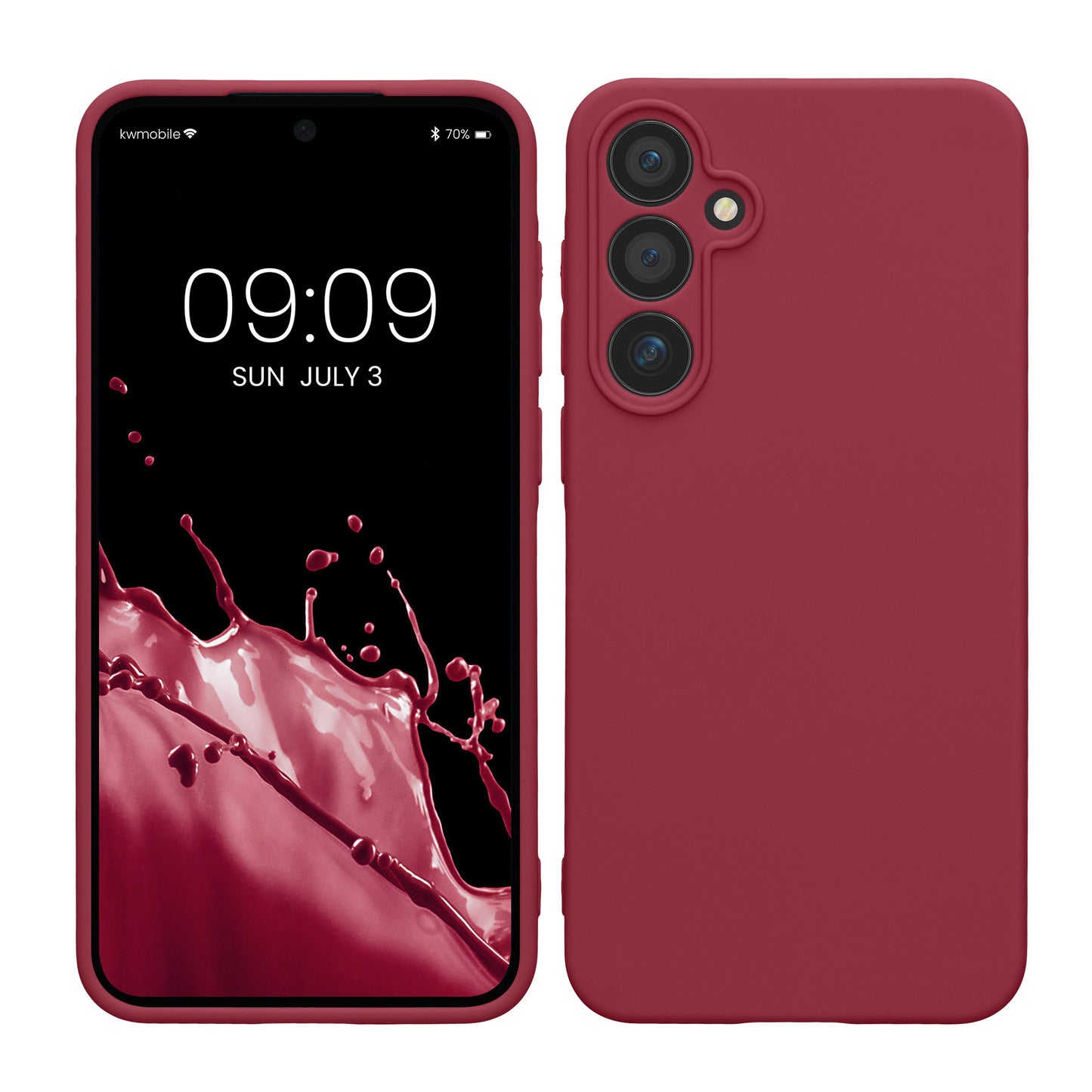 kwmobile Handyhülle kompatibel mit Samsung Galaxy A55 5G Hülle - Handy Case aus weichem Silikon in Bordeaux Violett Bordeaux Violett  