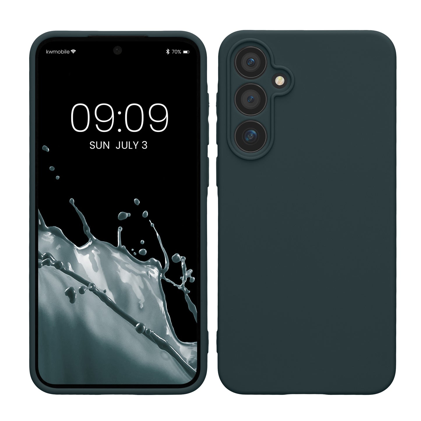 kwmobile Handyhülle kompatibel mit Samsung Galaxy A55 5G Hülle - Handy Case aus weichem Silikon in Dunkler Schiefer Dunkler Schiefer  