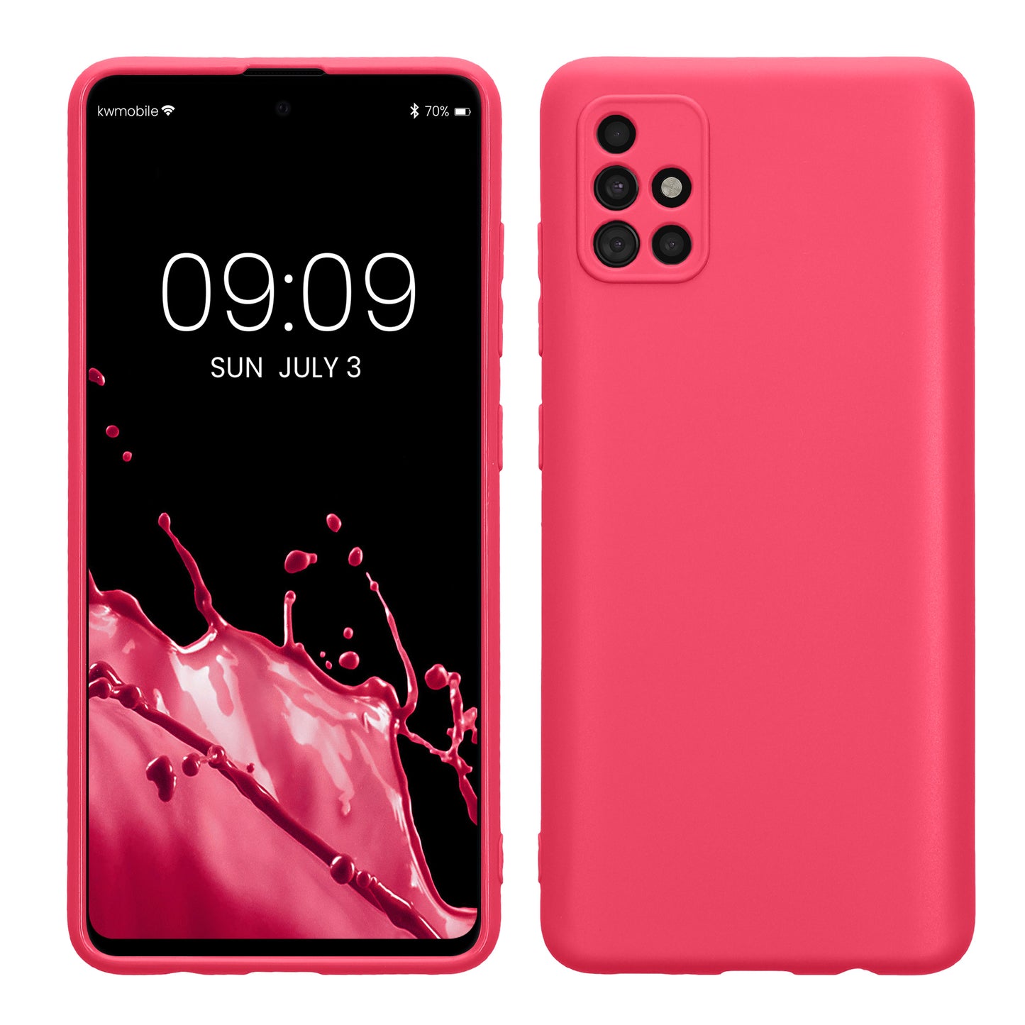 kwmobile Handyhülle kompatibel mit Samsung Galaxy A51 Hülle - Handy Case aus weichem Silikon in Neon Pink Neon Pink  