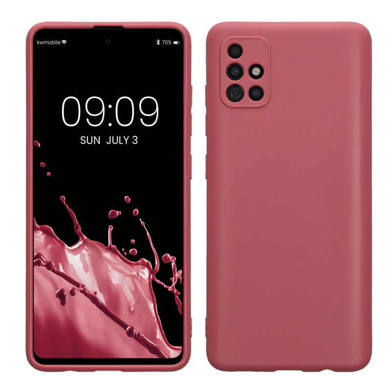 kwmobile Handyhülle kompatibel mit Samsung Galaxy A51 Hülle - Handy Case aus weichem Silikon in Dark Rose Dark Rose  