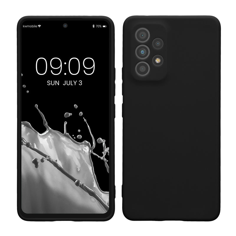 kwmobile Handyhülle kompatibel mit Samsung Galaxy A53 5G Hülle - Handy Case aus weichem Silikon in Schwarz Schwarz  
