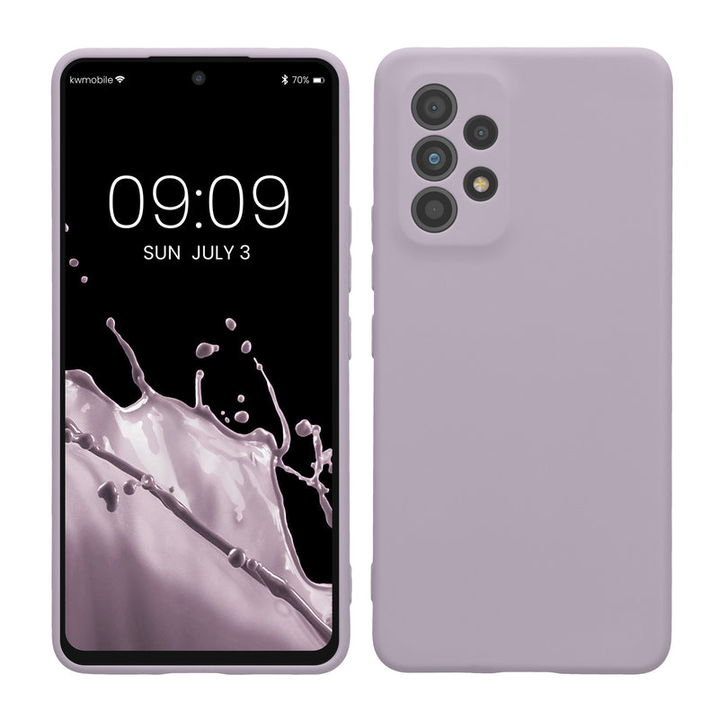 kwmobile Handyhülle kompatibel mit Samsung Galaxy A53 5G Hülle - Handy Case aus weichem Silikon in Lavendel Lavendel  