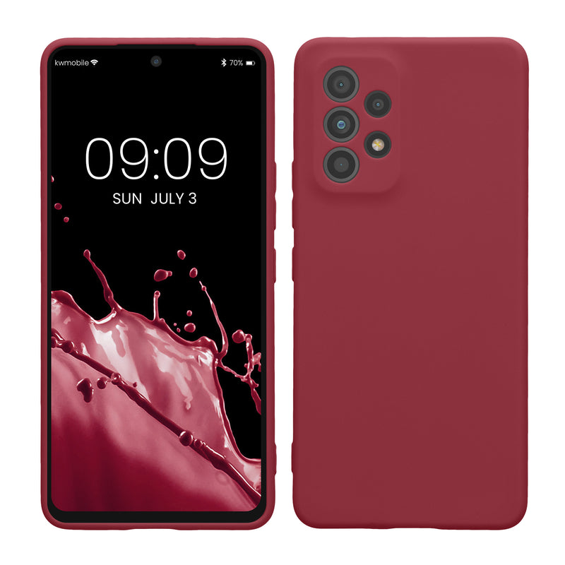 kwmobile Handyhülle kompatibel mit Samsung Galaxy A53 5G Hülle - Handy Case aus weichem Silikon in Bordeaux Violett Bordeaux Violett  
