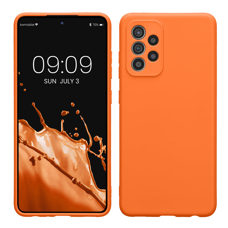 kwmobile Handyhülle kompatibel mit Samsung Galaxy A52 / A52 5G / A52s 5G Hülle - Handy Case aus weichem Silikon in Fruity Orange Fruity Orange  
