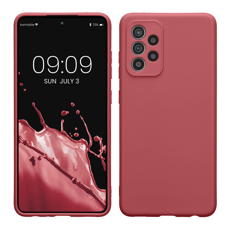 kwmobile Handyhülle kompatibel mit Samsung Galaxy A52 / A52 5G / A52s 5G Hülle - Handy Case aus weichem Silikon in Dark Rose Dark Rose  