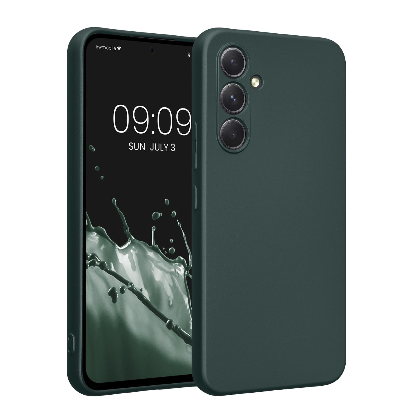 kwmobile Handyhülle kompatibel mit Samsung Galaxy A54 5G Hülle - weiche Silikon Case metallisch schimmernd in Metallic Petrol Metallic Petrol  
