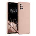 kwmobile Handyhülle kompatibel mit Samsung Galaxy A51 Hülle - weiche Silikon Case metallisch schimmernd in Metallic Rosegold Metallic Rosegold  