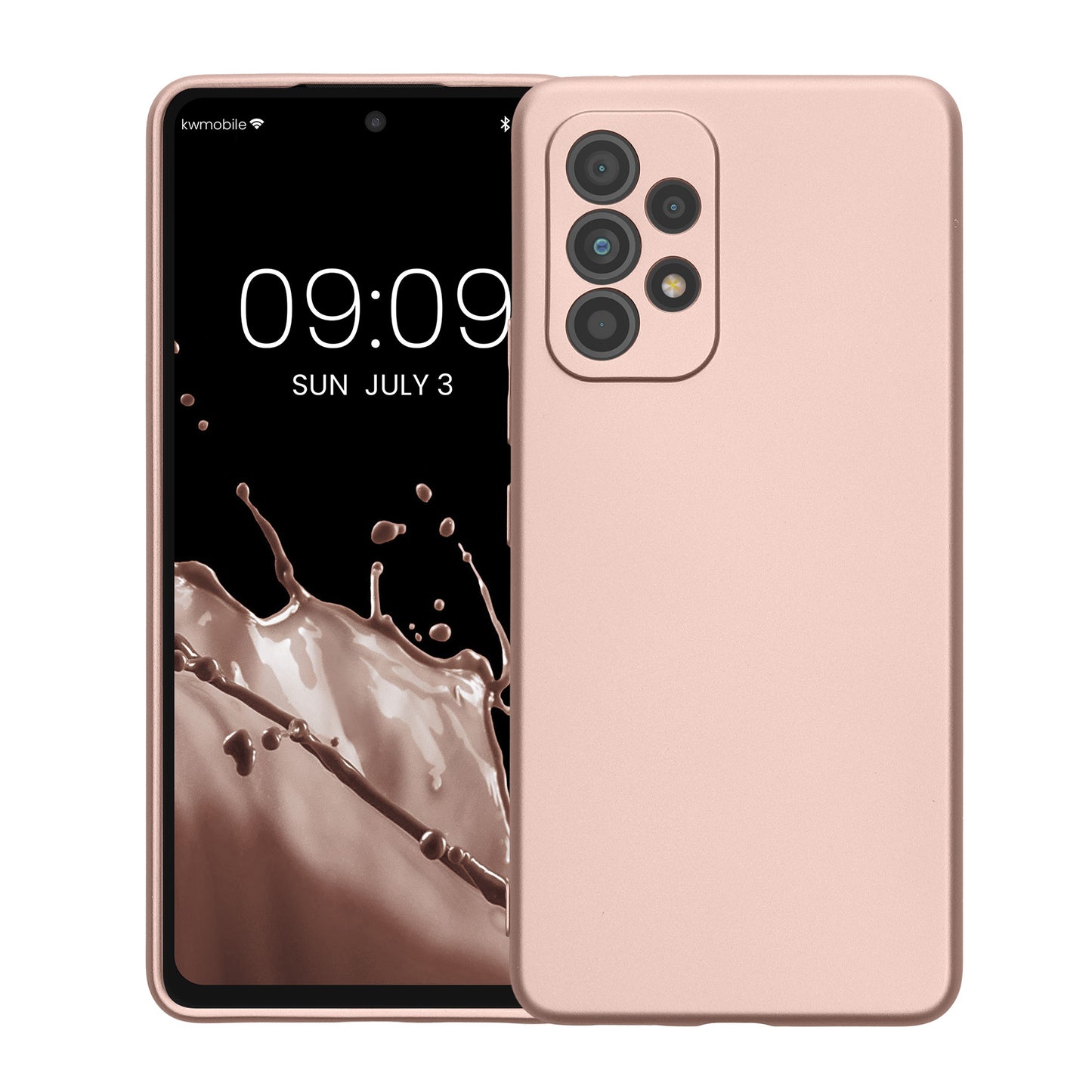 kwmobile Handyhülle für Samsung Galaxy A53 5G Hülle - weiche Silikon Case metallisch schimmernd - Schutzhülle Cover
