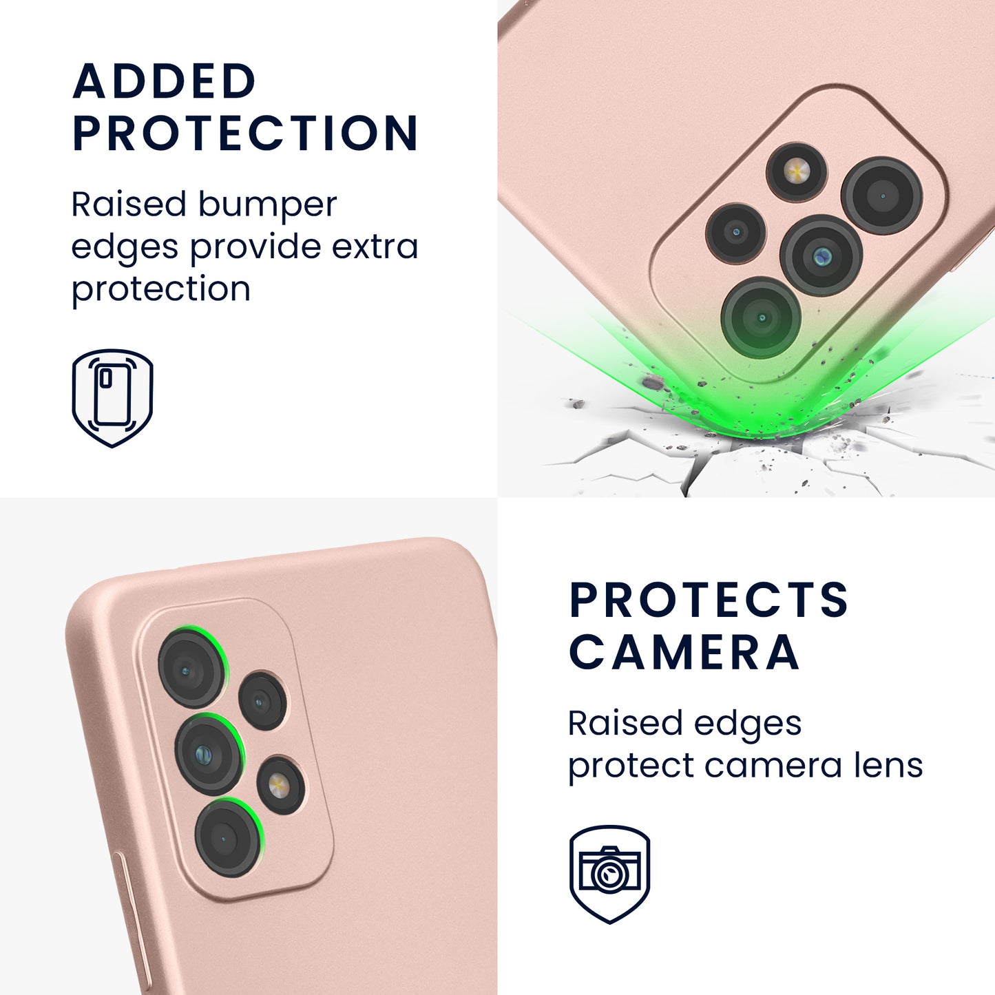 kwmobile Handyhülle für Samsung Galaxy A53 5G Hülle - weiche Silikon Case metallisch schimmernd - Schutzhülle Cover