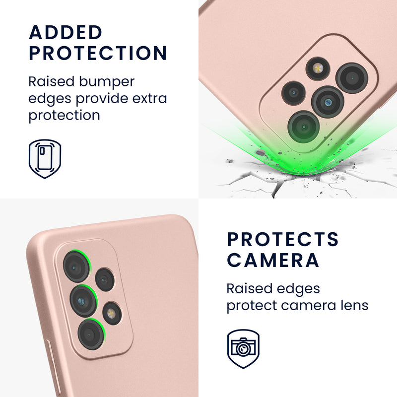 kwmobile Handyhülle für Samsung Galaxy A53 5G Hülle - weiche Silikon Case metallisch schimmernd - Schutzhülle Cover