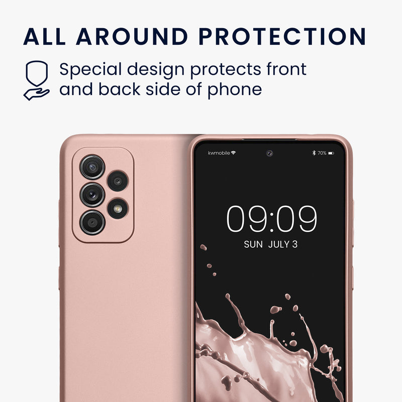 kwmobile Handyhülle für Samsung Galaxy A52 / A52 5G / A52s 5G Hülle - weiche Silikon Case metallisch schimmernd - Schutzhülle Cover