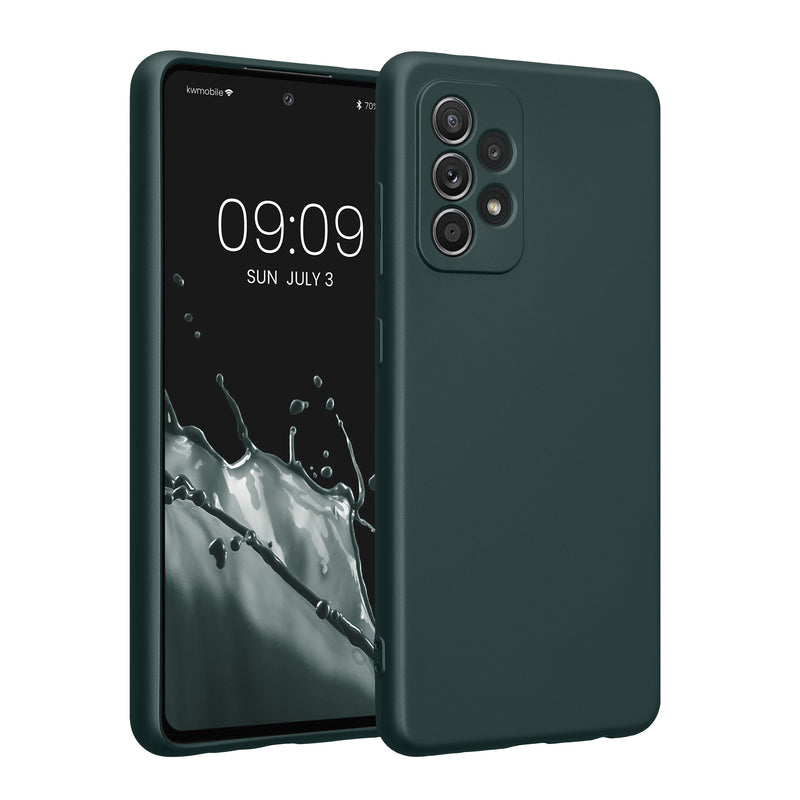 kwmobile Handyhülle kompatibel mit Samsung Galaxy A52 / A52 5G / A52s 5G Hülle - weiche Silikon Case metallisch schimmernd in Metallic Petrol Metallic Petrol  