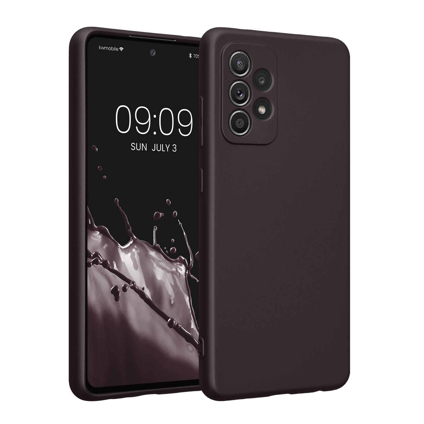 kwmobile Handyhülle kompatibel mit Samsung Galaxy A52 / A52 5G / A52s 5G Hülle - weiche Silikon Case metallisch schimmernd in Metallic Brombeere Metallic Brombeere  