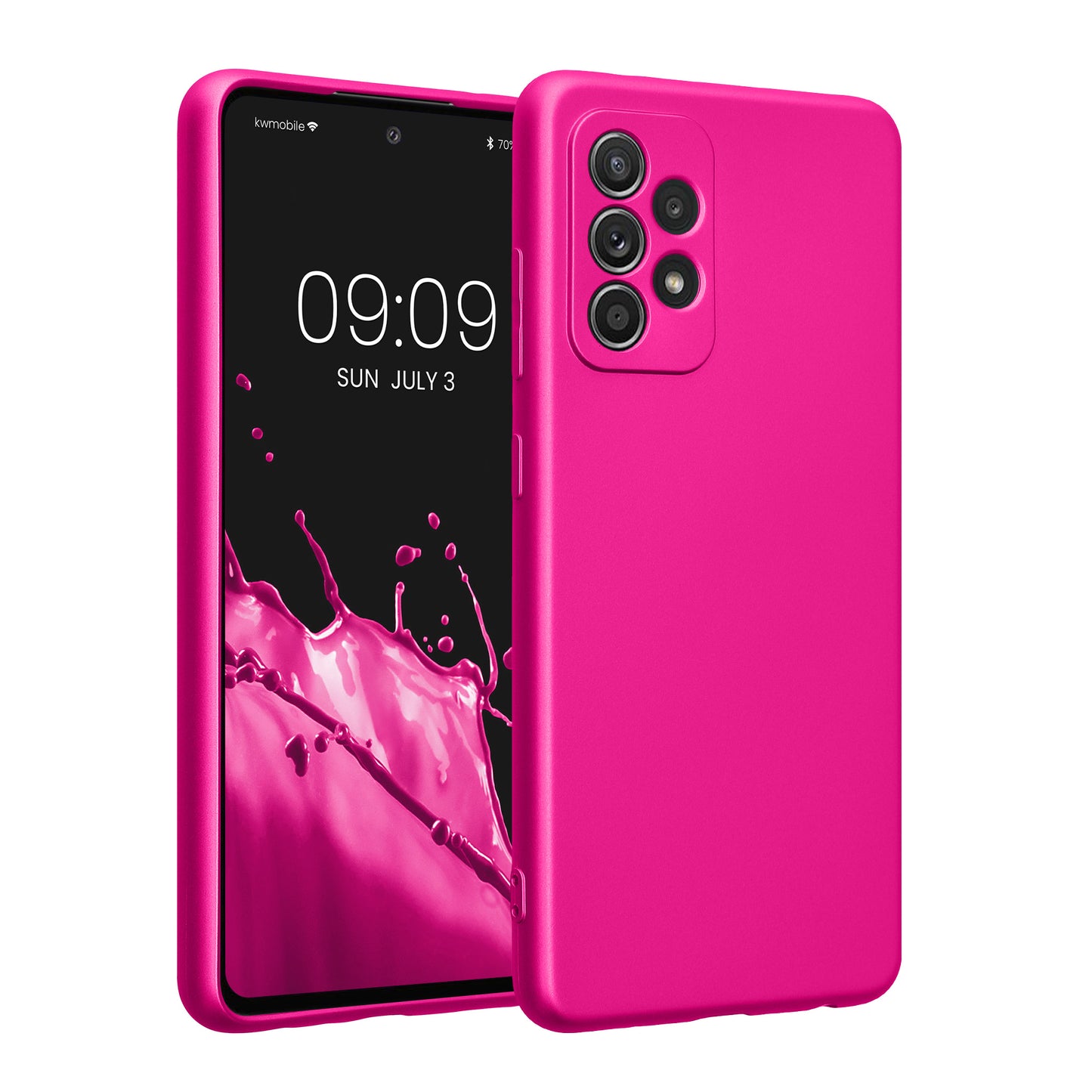 kwmobile Handyhülle kompatibel mit Samsung Galaxy A52 / A52 5G / A52s 5G Hülle - weiche Silikon Case metallisch schimmernd in Metallic Pink Metallic Pink  