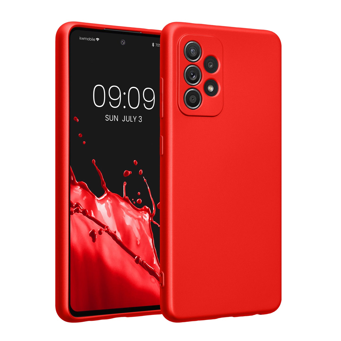 kwmobile Handyhülle kompatibel mit Samsung Galaxy A52 / A52 5G / A52s 5G Hülle - weiche Silikon Case metallisch schimmernd in Metallic Dunkelrot Metallic Dunkelrot  