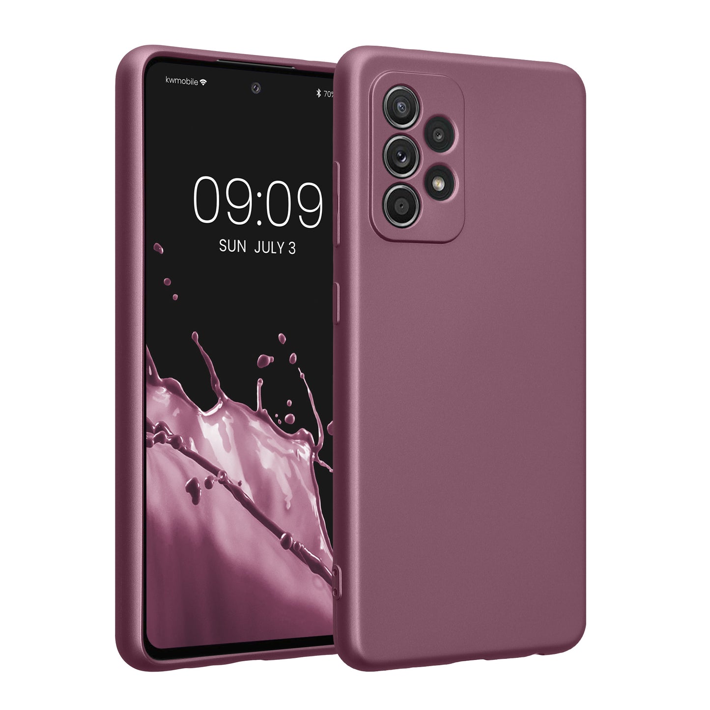kwmobile Handyhülle kompatibel mit Samsung Galaxy A52 / A52 5G / A52s 5G Hülle - weiche Silikon Case metallisch schimmernd in Metallic Lavendel Metallic Lavendel  