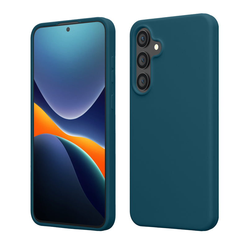 kwmobile Hülle kompatibel mit Samsung Galaxy S25 FE Hülle - Silikon Handy Case - Handyhülle weiche Oberfläche - kabelloses Laden - Petrol matt Petrol matt  