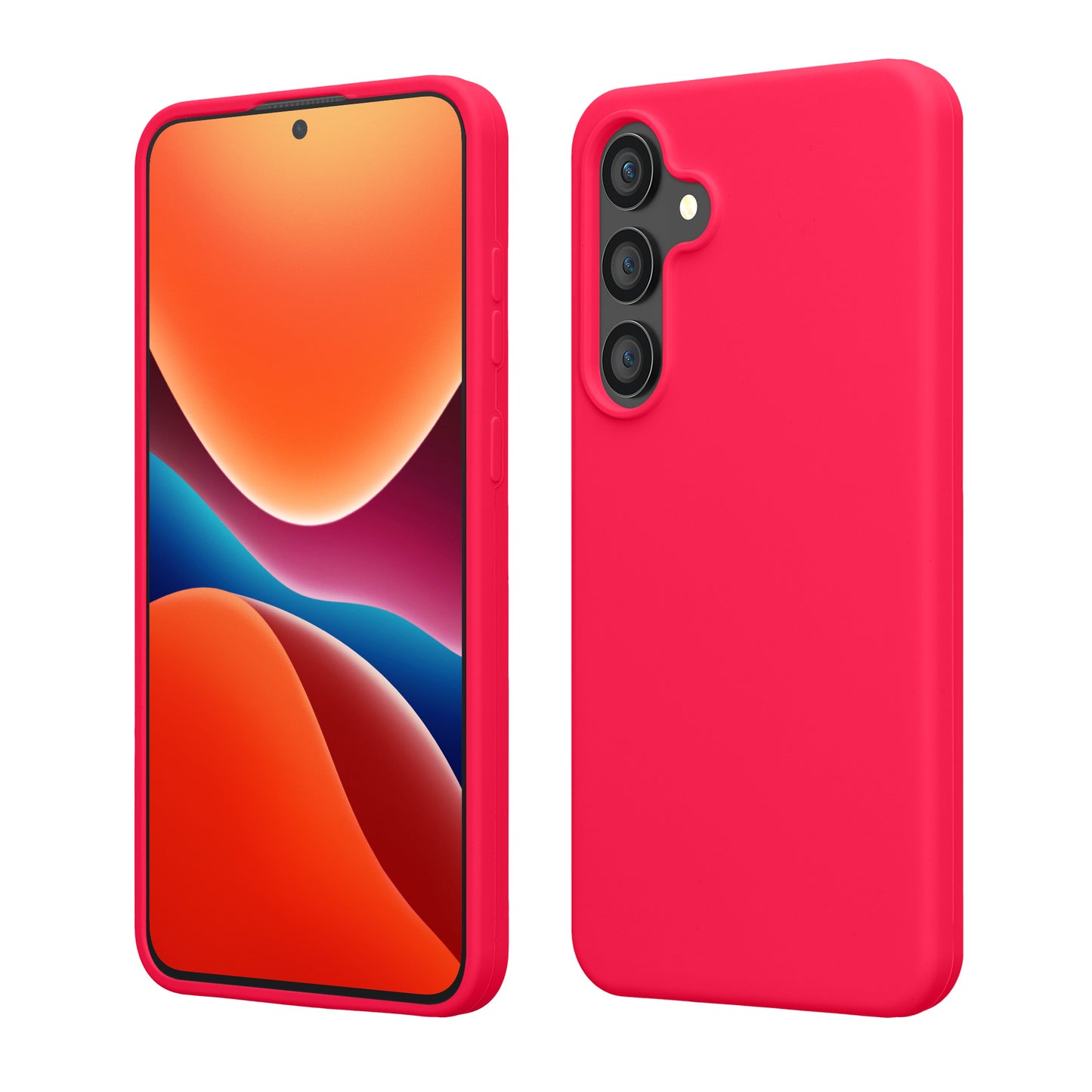 kwmobile Hülle kompatibel mit Samsung Galaxy S25 FE Hülle - Silikon Handy Case - Handyhülle weiche Oberfläche - kabelloses Laden - Neon Pink Neon Pink  