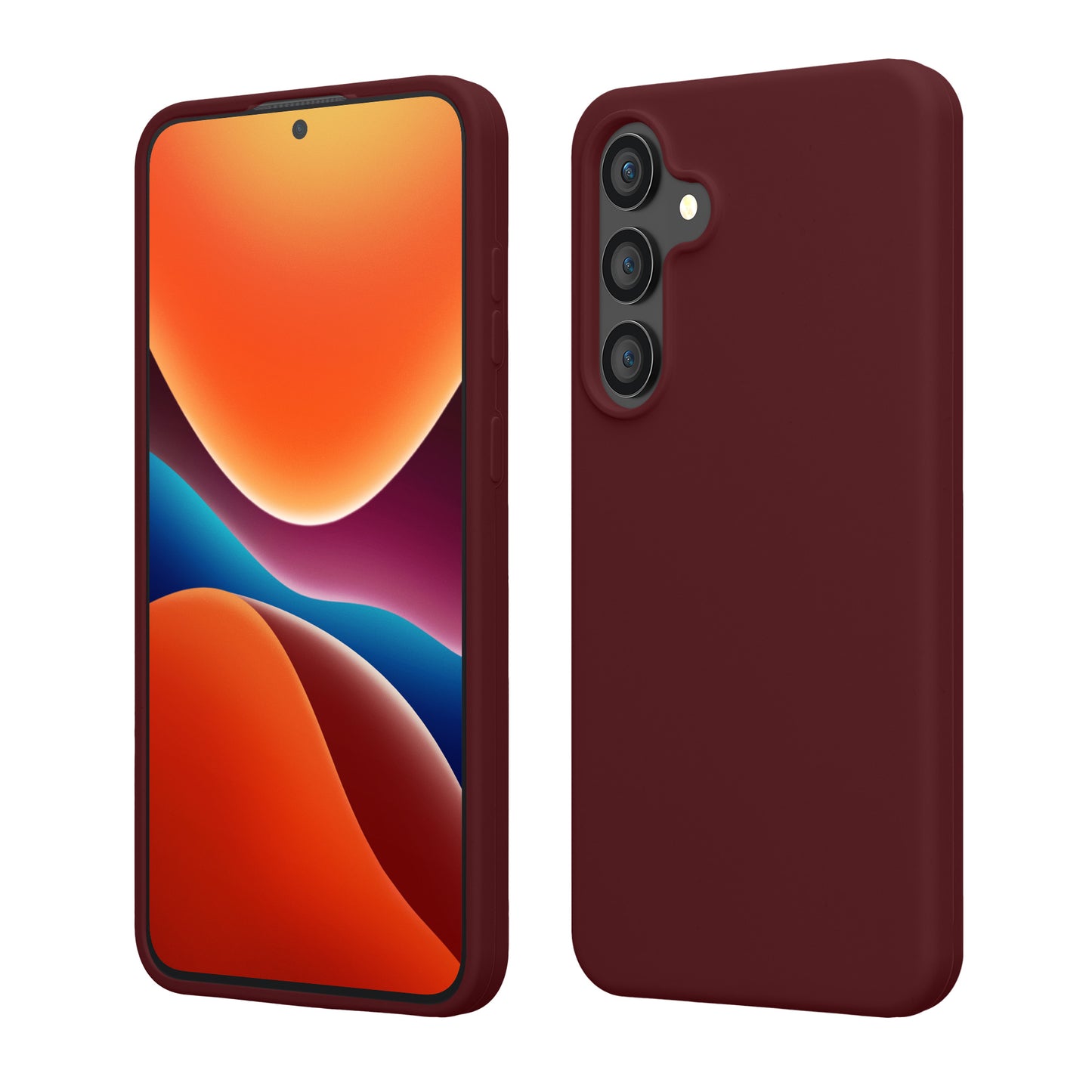 kwmobile Hülle kompatibel mit Samsung Galaxy S25 FE Hülle - Silikon Handy Case - Handyhülle weiche Oberfläche - kabelloses Laden - Bordeaux Violett Bordeaux Violett  