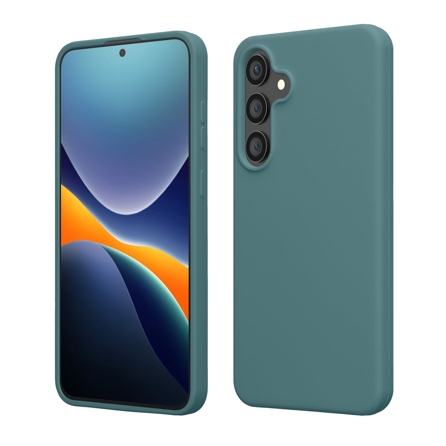 kwmobile Hülle kompatibel mit Samsung Galaxy S25 FE Hülle - Silikon Handy Case - Handyhülle weiche Oberfläche - kabelloses Laden - Arctic Night Arctic Night  