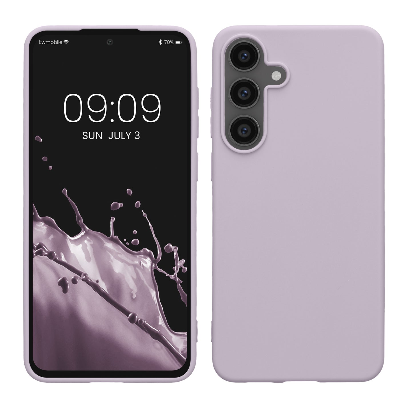 kwmobile Hülle kompatibel mit Samsung Galaxy S25 FE Hülle - weiches TPU Silikon Case - Cover geeignet für kabelloses Laden - Lavendel Lavendel  