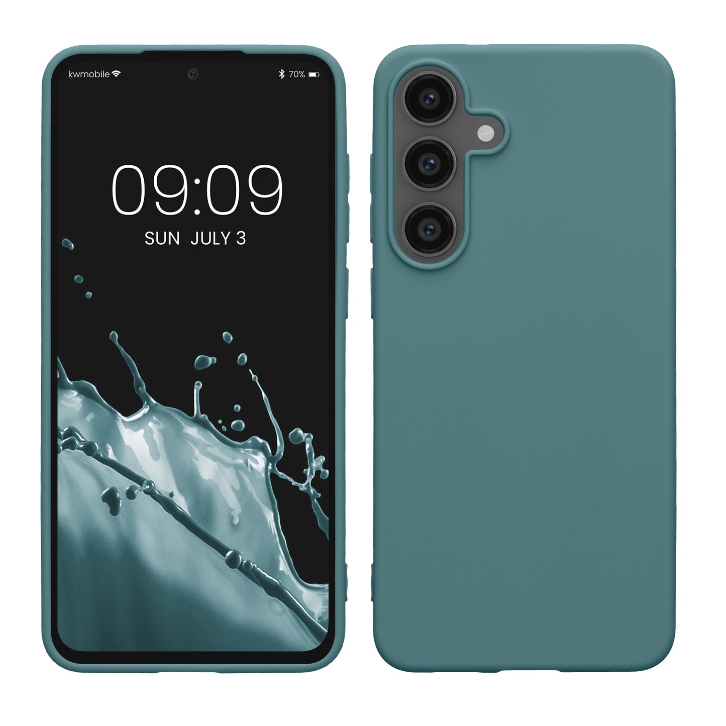 kwmobile Hülle kompatibel mit Samsung Galaxy S25 FE Hülle - weiches TPU Silikon Case - Cover geeignet für kabelloses Laden - Arctic Night Arctic Night  