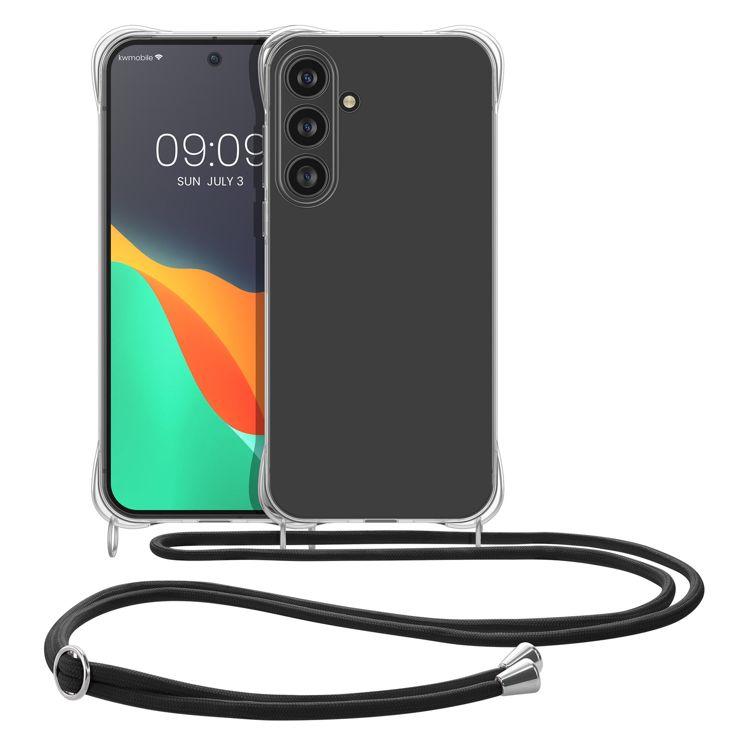 kwmobile Necklace Case kompatibel mit Samsung Galaxy S25 FE Hülle Silikon Cover mit Handykette Band Handyhülle