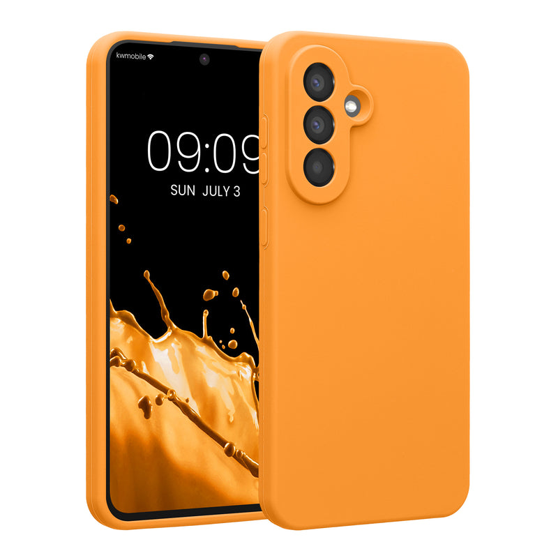 kwmobile Handyhülle kompatibel mit Samsung Galaxy A56 5G Hülle - gummierte Handy Case aus Silikon in Fruity Orange Fruity Orange  