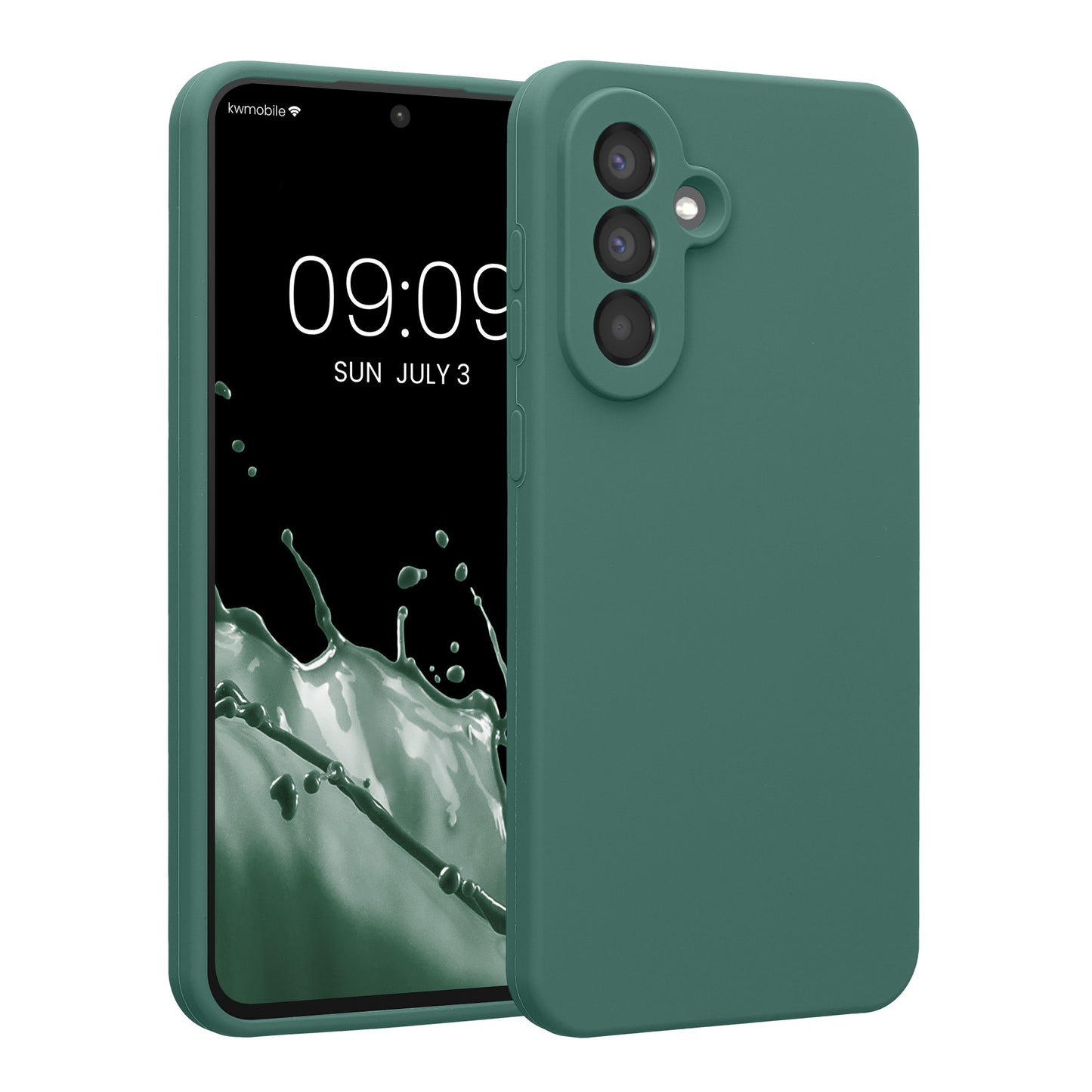 kwmobile Handyhülle kompatibel mit Samsung Galaxy A56 5G Hülle - gummierte Handy Case aus Silikon in Tannengrün Tannengrün  