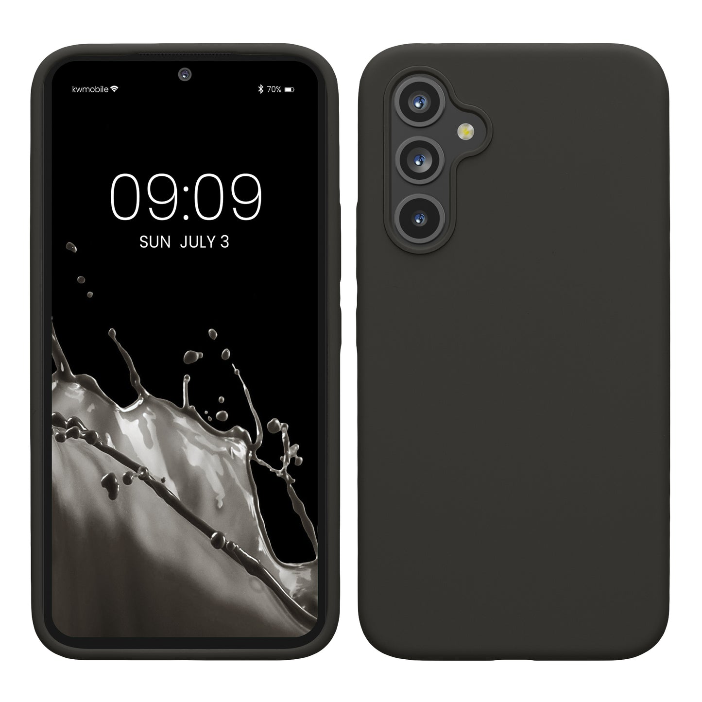 kwmobile Hülle kompatibel mit Samsung Galaxy A54 5G Hülle - dünnes Silikon Handy Case - Handyhülle weiche Oberfläche - kabelloses Laden - Dunkelgrau Dunkelgrau  
