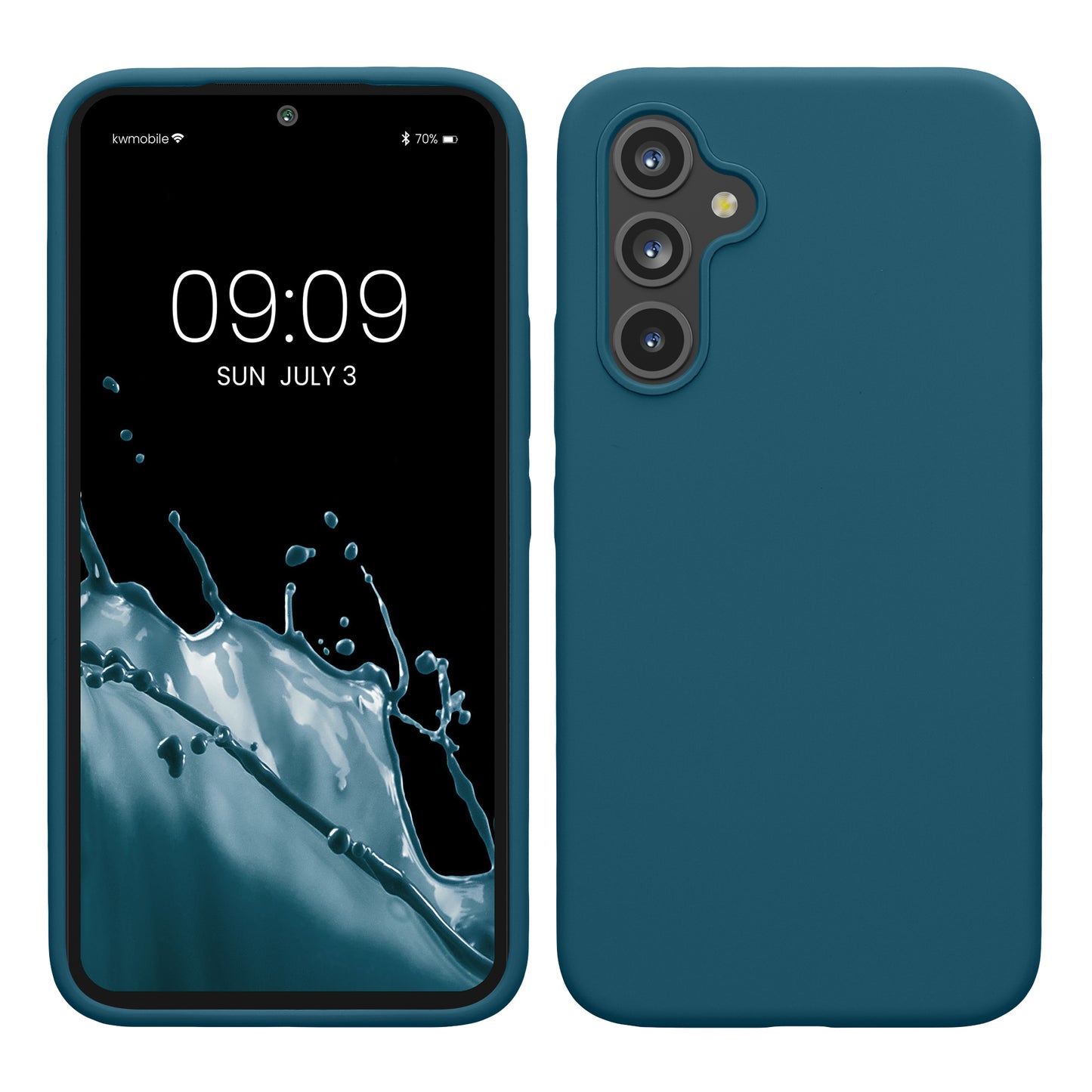 kwmobile Hülle kompatibel mit Samsung Galaxy A54 5G Hülle - dünnes Silikon Handy Case - Handyhülle weiche Oberfläche - kabelloses Laden - Petrol matt Petrol matt  