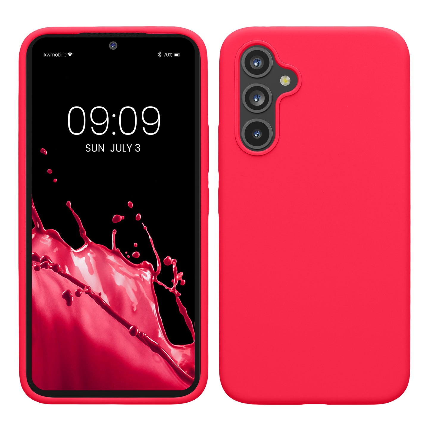 kwmobile Hülle kompatibel mit Samsung Galaxy A54 5G Hülle - dünnes Silikon Handy Case - Handyhülle weiche Oberfläche - kabelloses Laden - Neon Pink Neon Pink  