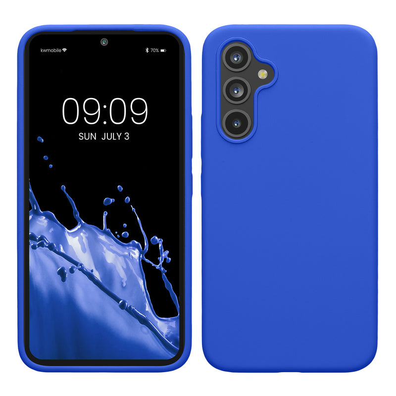 kwmobile Hülle kompatibel mit Samsung Galaxy A54 5G Hülle - dünnes Silikon Handy Case - Handyhülle weiche Oberfläche - kabelloses Laden - Baltik Blau Baltik Blau  