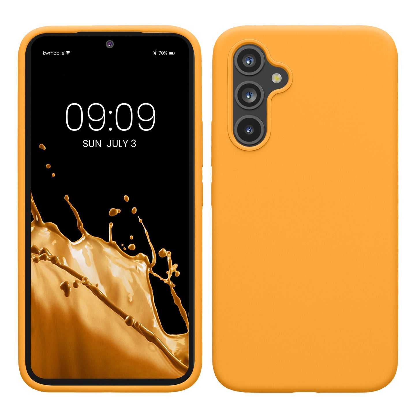 kwmobile Hülle kompatibel mit Samsung Galaxy A54 5G Hülle - dünnes Silikon Handy Case - Handyhülle weiche Oberfläche - kabelloses Laden - Fruity Orange Fruity Orange  
