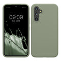 kwmobile Hülle kompatibel mit Samsung Galaxy A54 5G Hülle - dünnes Silikon Handy Case - Handyhülle weiche Oberfläche - kabelloses Laden - Graugrün Graugrün  