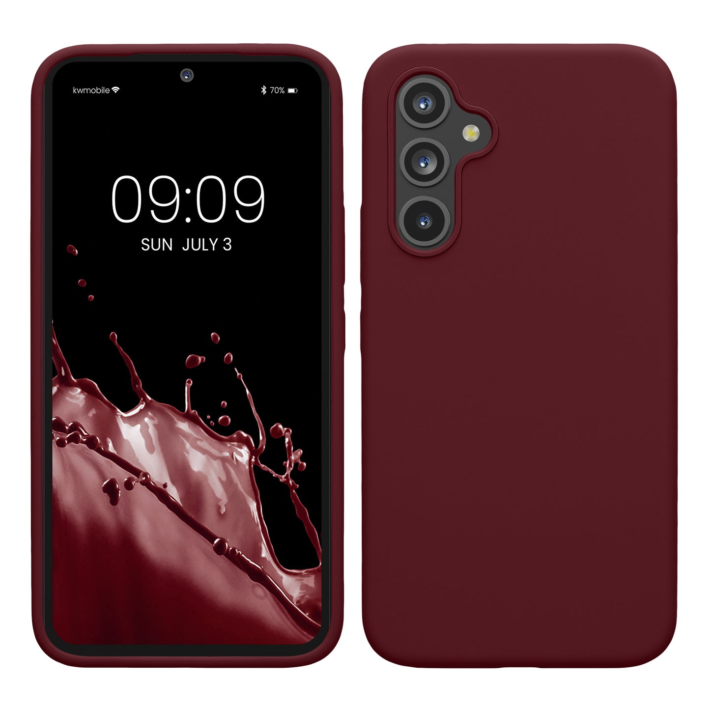 kwmobile Hülle kompatibel mit Samsung Galaxy A54 5G Hülle - dünnes Silikon Handy Case - Handyhülle weiche Oberfläche - kabelloses Laden - Bordeaux Violett Bordeaux Violett  
