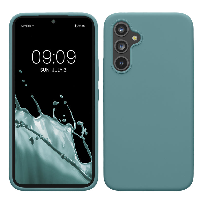 kwmobile Hülle kompatibel mit Samsung Galaxy A54 5G Hülle - dünnes Silikon Handy Case - Handyhülle weiche Oberfläche - kabelloses Laden - Arctic Night Arctic Night  