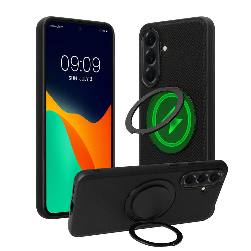 kwmobile Hülle für Samsung Galaxy A56 5G Handyhülle Case kompatibel mit MagSafe Cover mit Ringständer