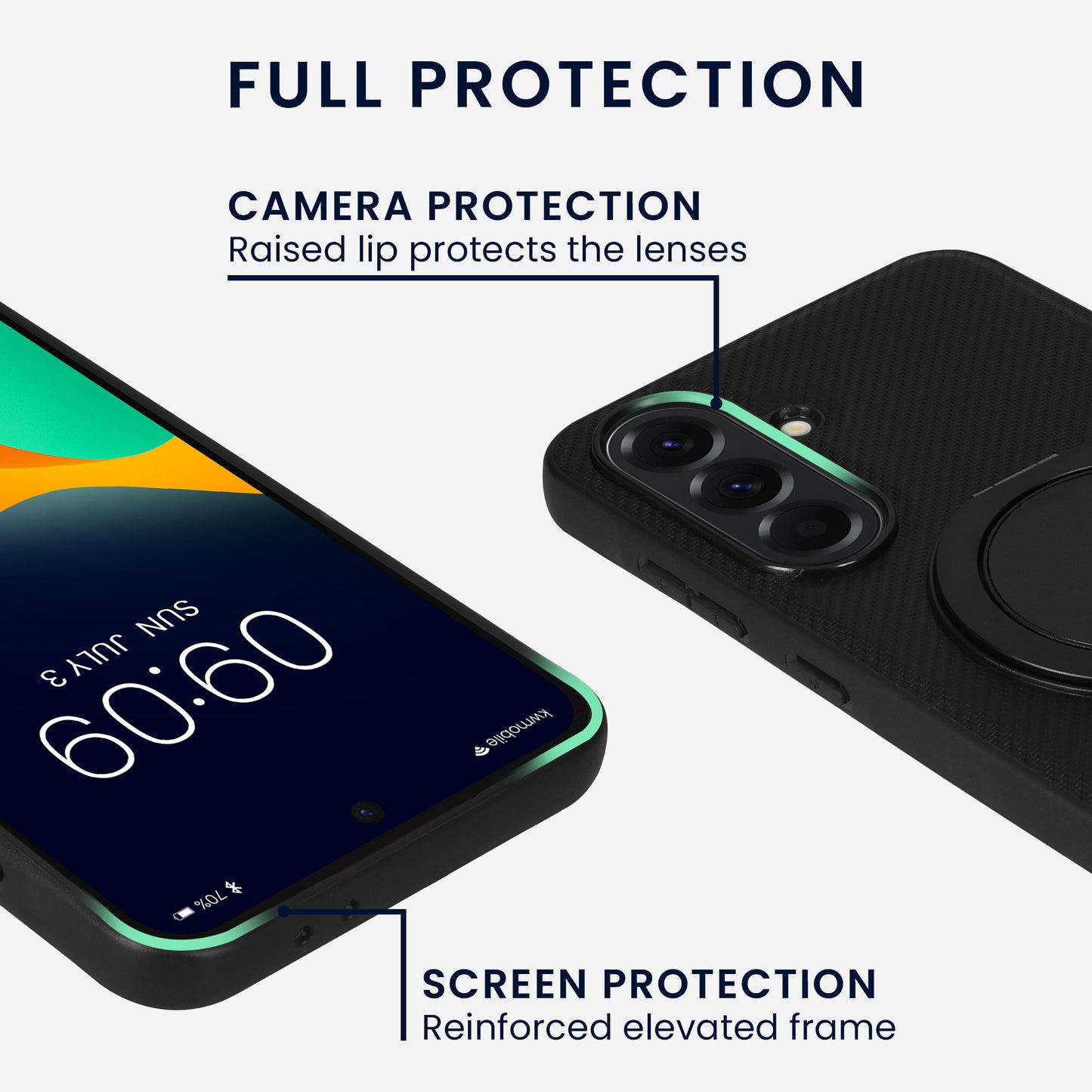 kwmobile Hülle für Samsung Galaxy A56 5G Handyhülle Case kompatibel mit MagSafe Cover mit Ringständer