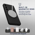 kwmobile Hülle für Samsung Galaxy S24 Handyhülle - Case kompatibel mit MagSafe - Cover mit Ringständer - Carbon Look