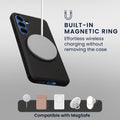 kwmobile Hülle für Samsung Galaxy S25 Handyhülle - Case kompatibel mit MagSafe - Cover mit Ringständer - Carbon Look