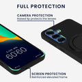 kwmobile Hülle für Samsung Galaxy S25 Handyhülle - Case kompatibel mit MagSafe - Cover mit Ringständer - Carbon Look