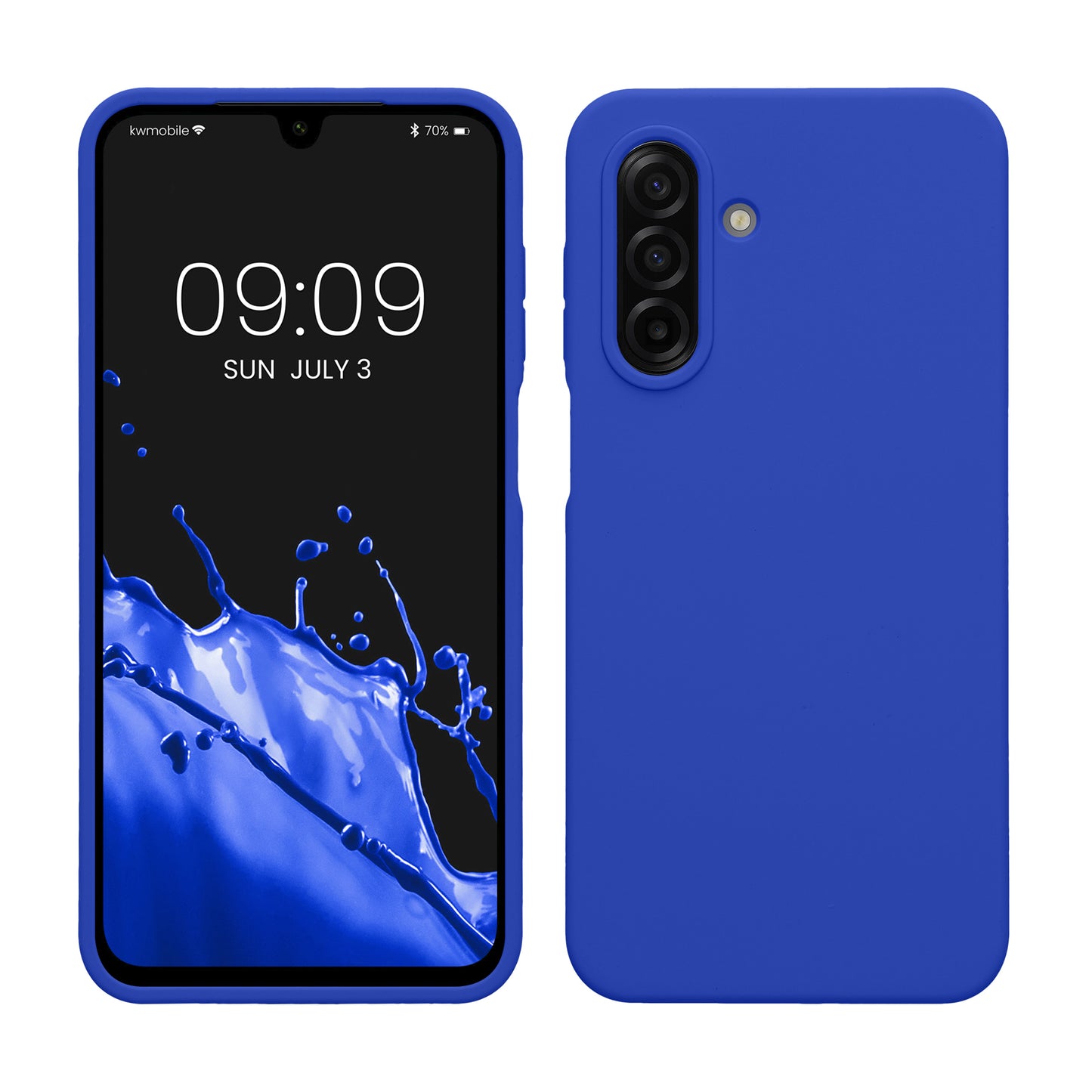 kwmobile Hülle kompatibel mit Samsung Galaxy A17 4G / 5G Hülle - Silikon Handy Case - Handyhülle weiche Oberfläche - kabelloses Laden - Baltik Blau Baltik Blau  