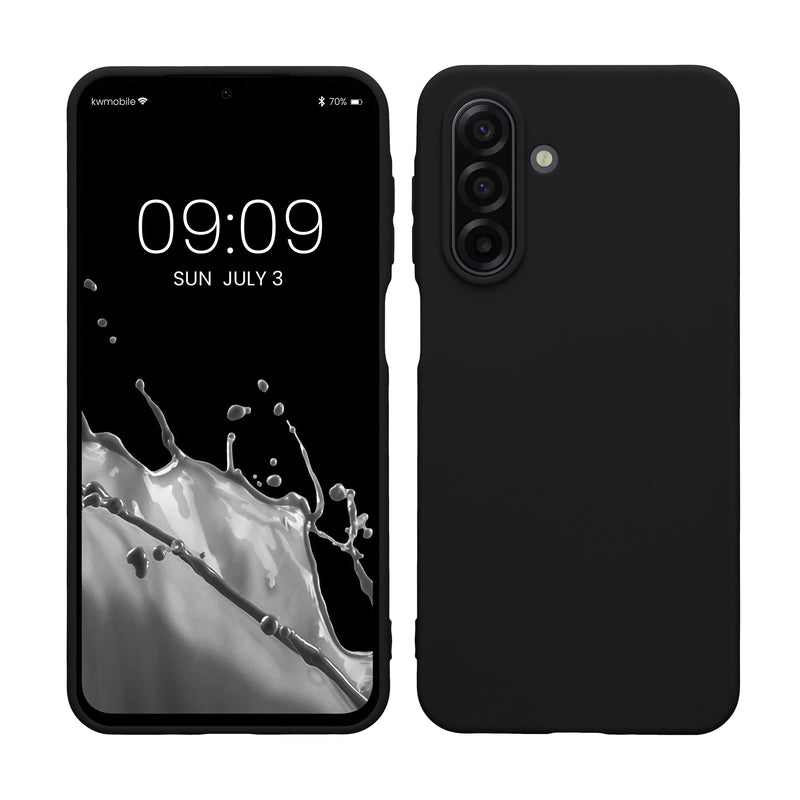 kwmobile Hülle kompatibel mit Samsung Galaxy A17 4G / 5G Hülle - weiches TPU Silikon Case - Cover geeignet für kabelloses Laden - Schwarz Schwarz  