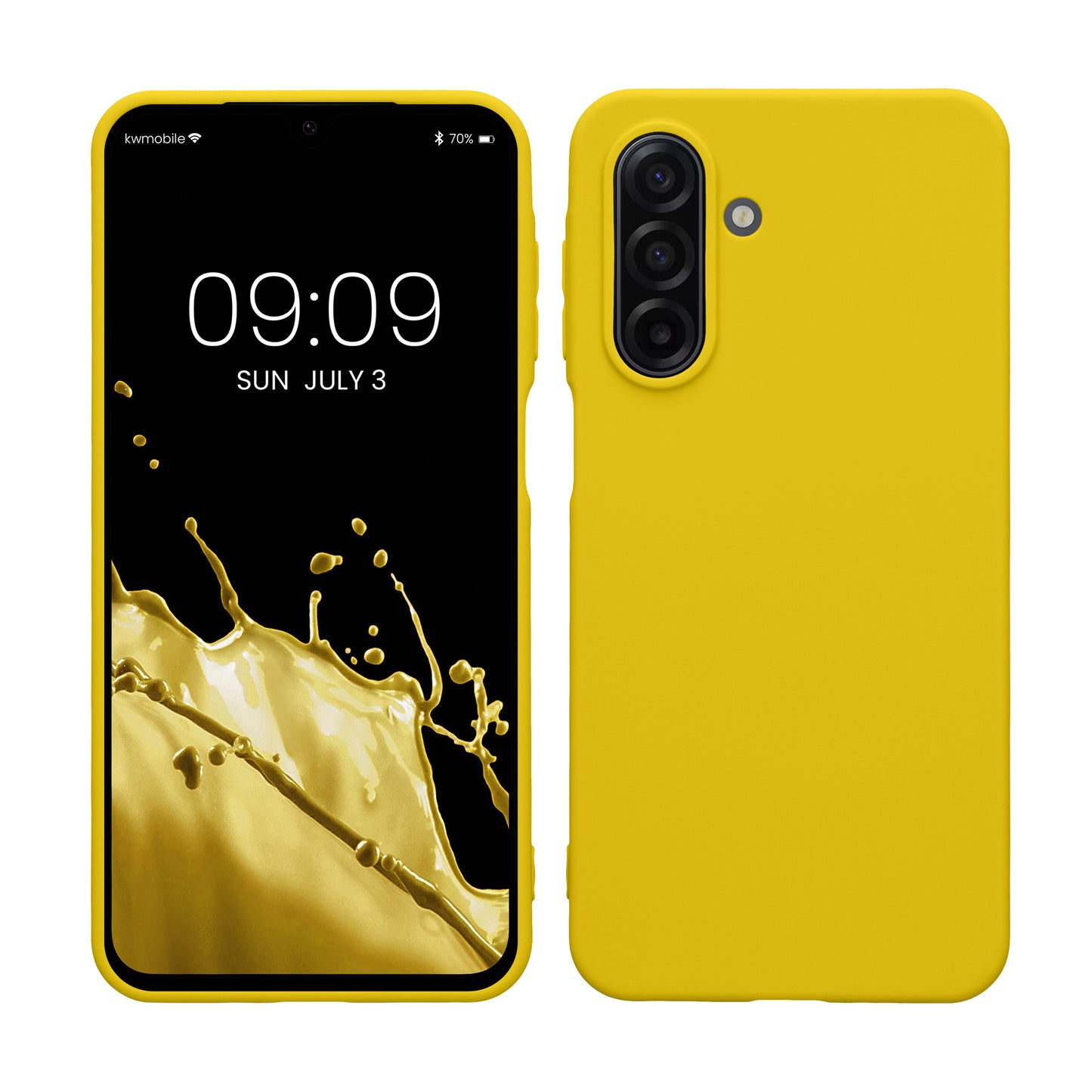 kwmobile Hülle kompatibel mit Samsung Galaxy A17 4G / 5G Hülle - weiches TPU Silikon Case - Cover geeignet für kabelloses Laden - Strahlend Gelb Strahlend Gelb  