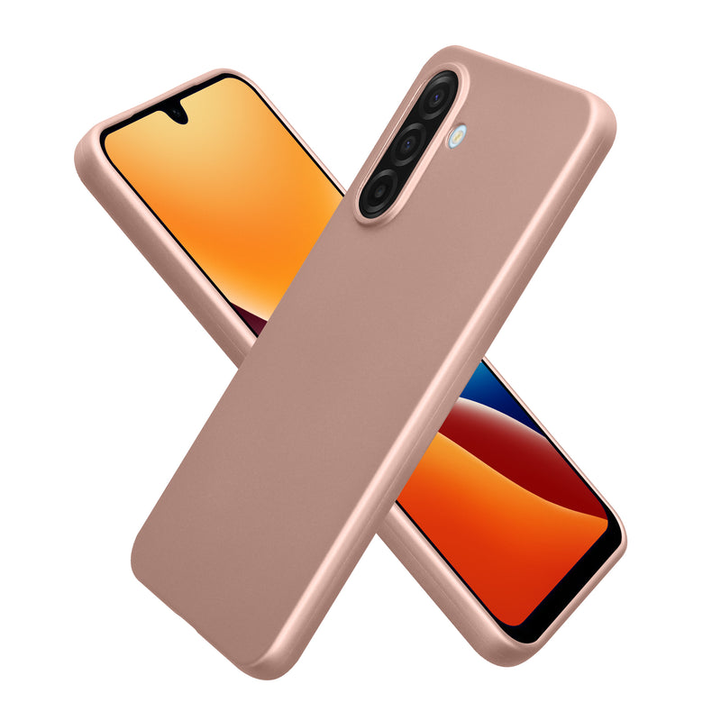 kwmobile Case kompatibel mit Samsung Galaxy A17 4G / 5G Hülle - Schutzhülle aus Silikon metallisch schimmernd - Handyhülle Metallic Rosegold Metallic Rosegold  