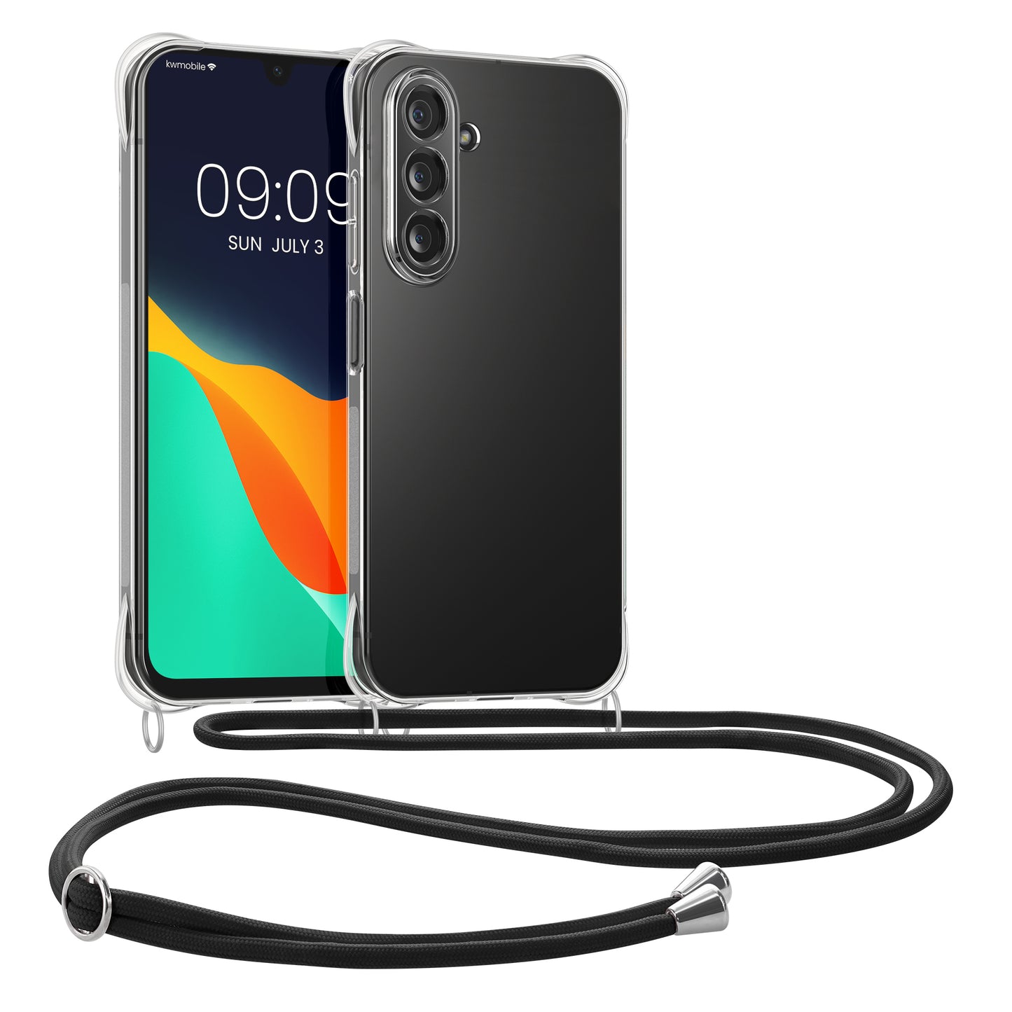 kwmobile Necklace Case kompatibel mit Samsung Galaxy A17 4G / 5G Hülle - Silikon Cover mit Handykette - Band Handyhülle Transparent Transparent  