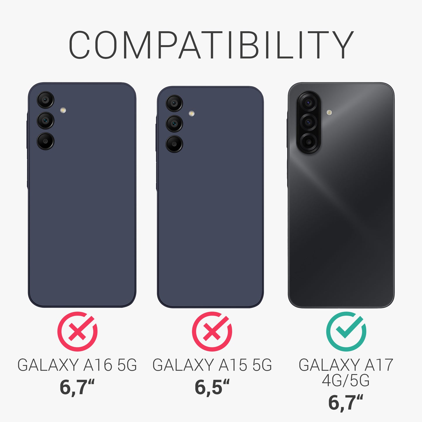 3x Displayschutzfolie matt kompatibel mit Samsung Galaxy A17 4G / 5G