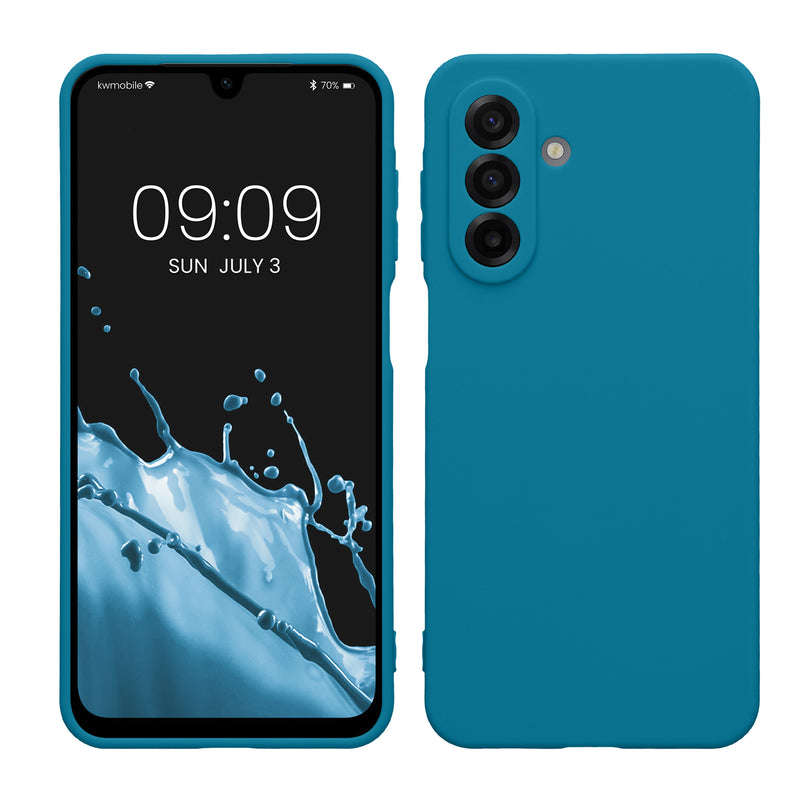 kwmobile Handyhülle kompatibel mit Samsung Galaxy A17 4G / 5G Hülle - Handy Case aus weichem Silikon in Karibikblau Karibikblau  